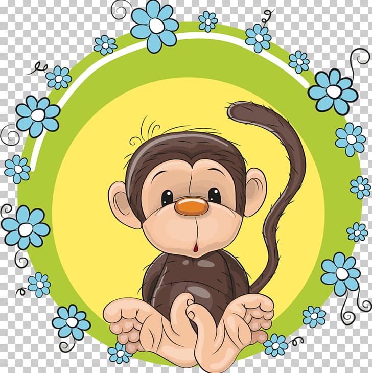 Monkey Flower PNG, Clipart, Blue, Blue Flowers, Cartoon, Christmas Garland, Circle Free PNG Download