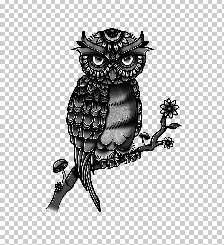 Owl Tattoo Flash Drawing Fashion PNG, Clipart, Art, Beak, Bird, Bird Of Prey, Black And White Free PNG Download