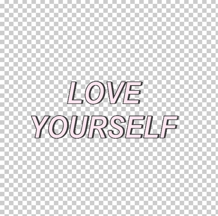 Text Love Yourself: Her BTS Tumblr Sticker PNG, Clipart, Area, Brand, Bts, Line, Logo Free PNG Download