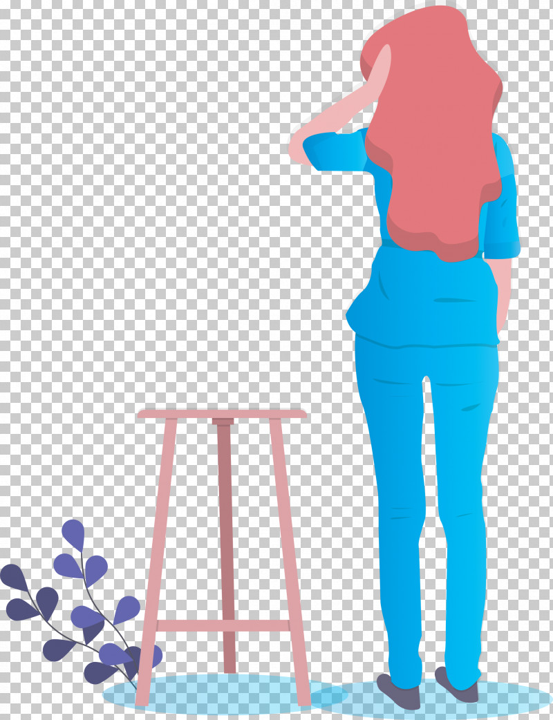 Girl Art PNG, Clipart, Art, Bar Stool, Easel, Electric Blue, Furniture Free PNG Download