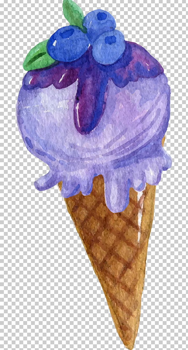 Ice Cream Cone Sorbet PNG, Clipart, Blue, Blueberry, Blueberry Vector, Cdr, Cream Vector Free PNG Download