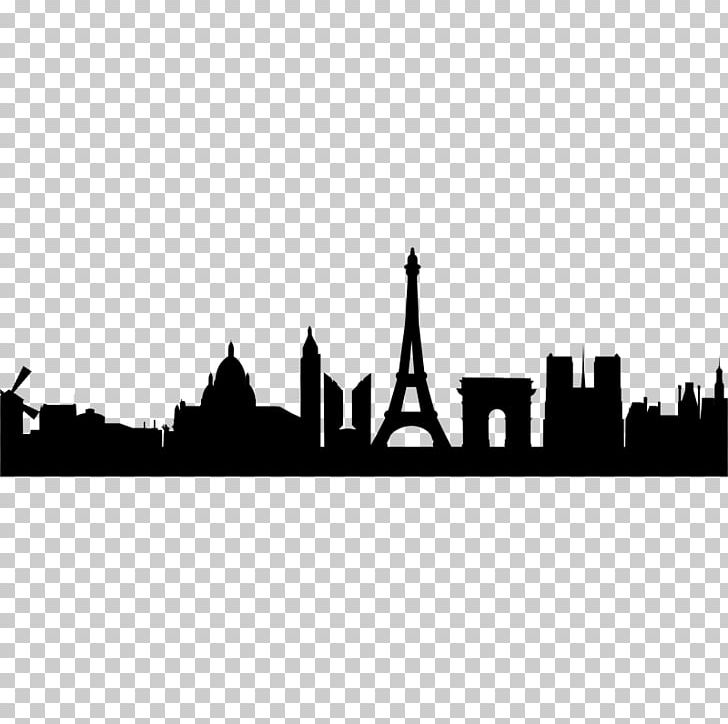 Paris Skyline Silhouette PNG, Clipart, Black And White, Brand, City, Cityscape, Drawing Free PNG Download