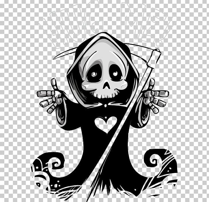 Death Grim T-shirt Cartoon PNG, Clipart, Action Figure, Art, Black, Black And White, Bone Free PNG Download