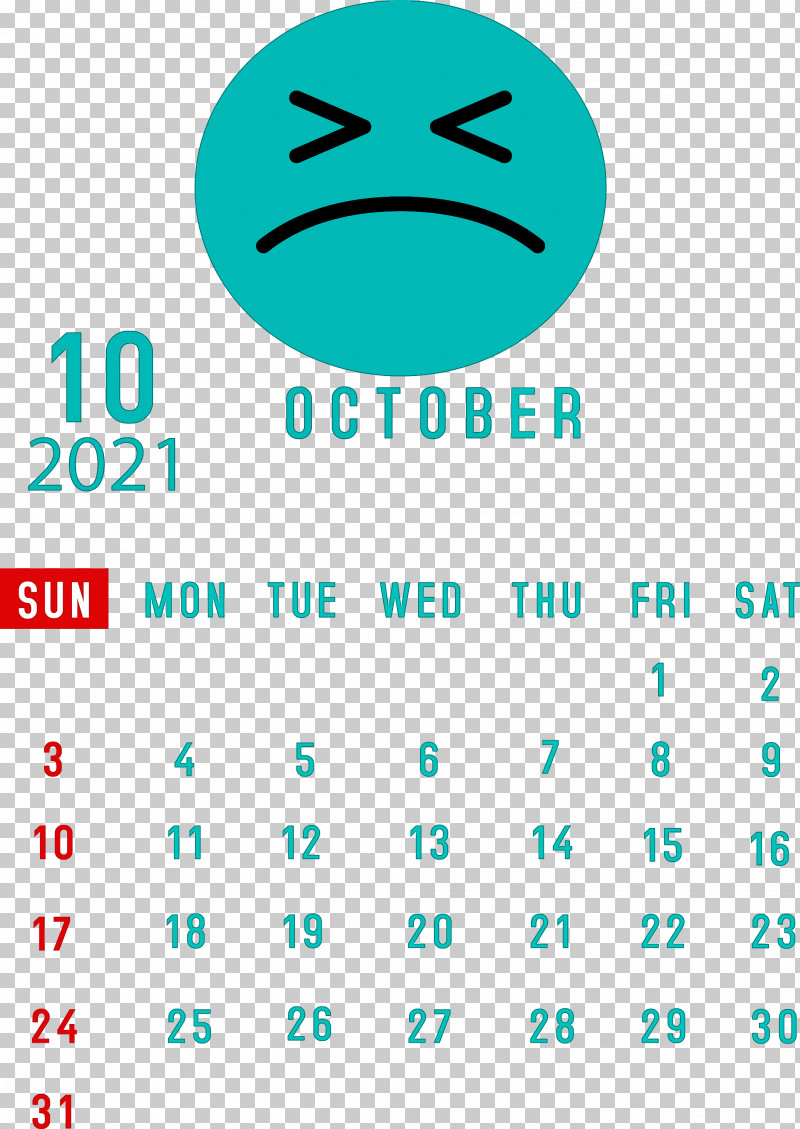 October 2021 Printable Calendar October 2021 Calendar PNG, Clipart, Aqua M, Diagram, Geometry, Green, Line Free PNG Download