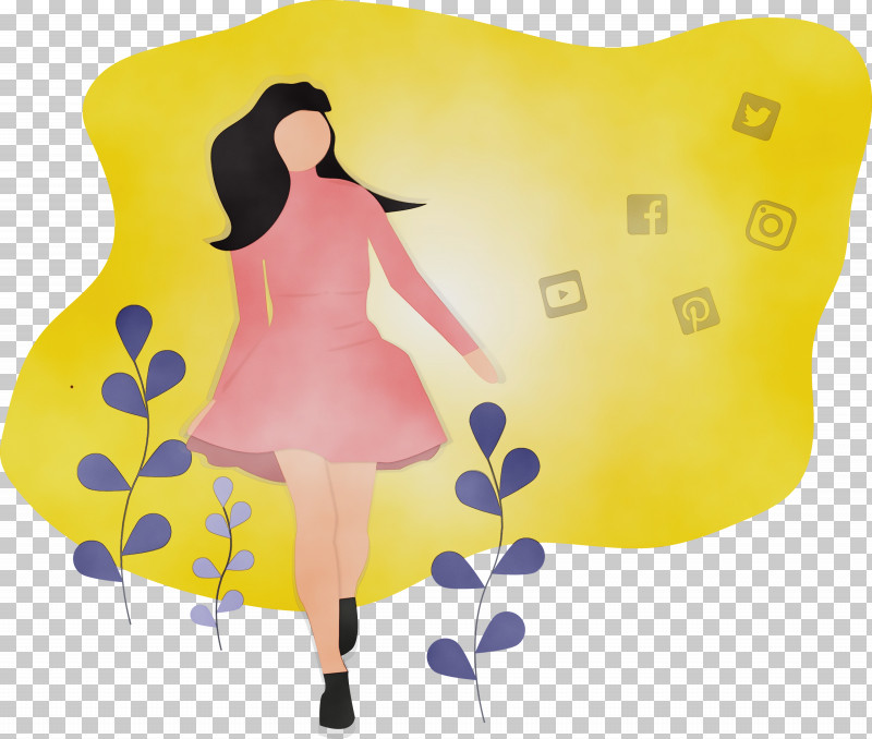 Yellow Cartoon Plant PNG, Clipart, Cartoon, Girl, Paint, Plant, Social Media Free PNG Download