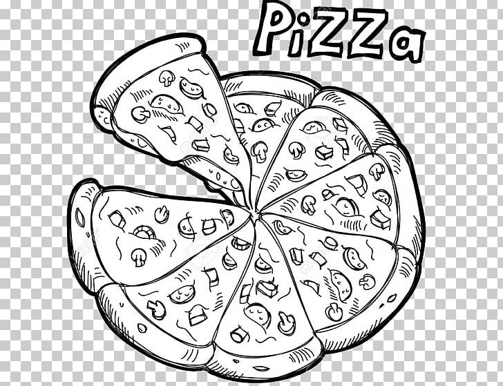 Pizza Party Italian Cuisine Graphics PNG, Clipart, Area, Black And White, Cartoon, Circle, Coloring Book Free PNG Download