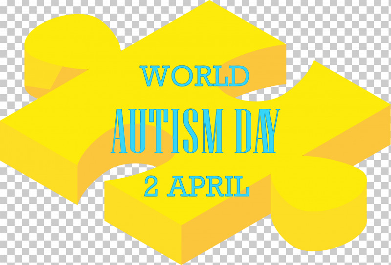 Yellow Text Line Logo Font PNG, Clipart, Autism Awareness Day, Autism Day, Label, Line, Logo Free PNG Download