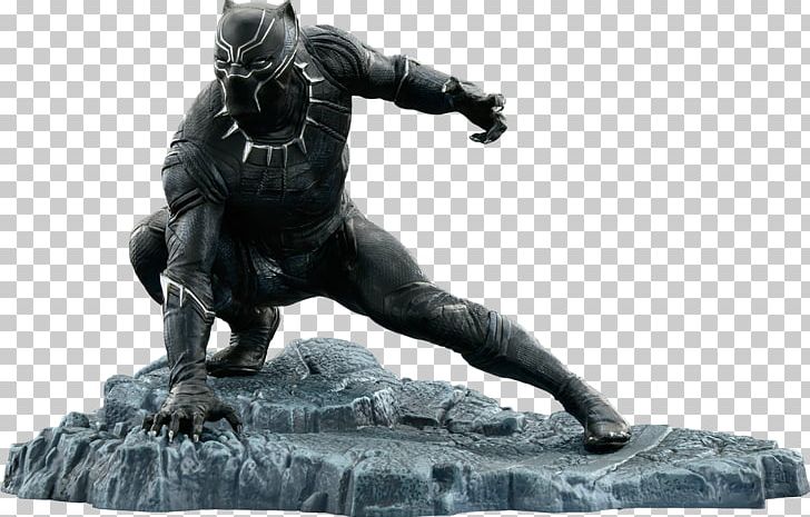 Black Panther Statue Captain America Punisher Marvel Cinematic Universe PNG, Clipart, Action Toy Figures, Black And White, Black Panther, Black Panther Marvel, Captain America Free PNG Download