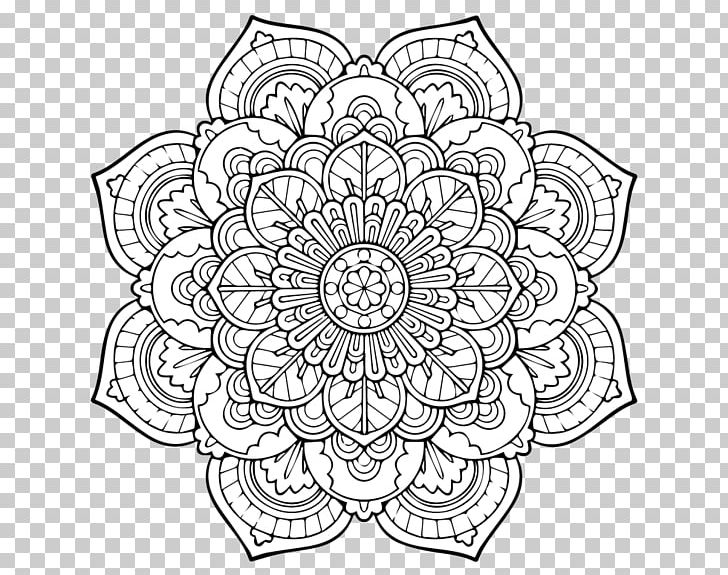 Mandala Coloring Book Adult Page Child PNG, Clipart, Adult, Area, Black, Black And White, Book Free PNG Download