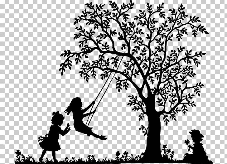Silhouette Drawing PNG, Clipart, Animals, Art, Black And White, Branch, Child Free PNG Download