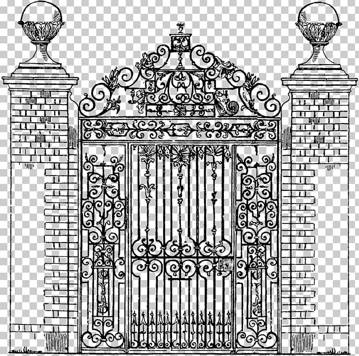 Gate Wrought Iron Door PNG, Clipart, Arch, Architecture, Artwork, Black And White, Cast Iron Free PNG Download
