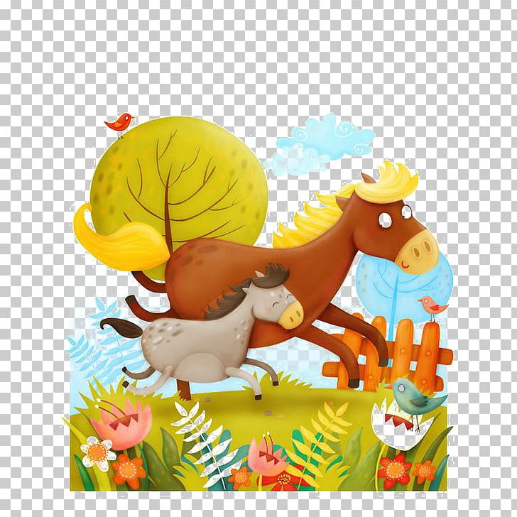 Horse Donkey Here Comes Mom Illustration PNG, Clipart, Animals, Animation, Cartoon, Cartoon, Children Free PNG Download
