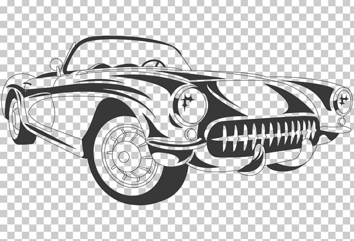 Vintage Car Wall Decal Classic Car PNG, Clipart, Antique Car, Automotive Design, Black And White, Brand, Car Free PNG Download