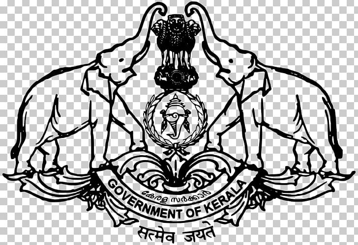 Kerala Government Secretariat Government Of Kerala Kingdom Of Travancore Seal Of Kerala PNG, Clipart, Artwork, Black And White, Chief Minister, Drawing, Fictional Character Free PNG Download