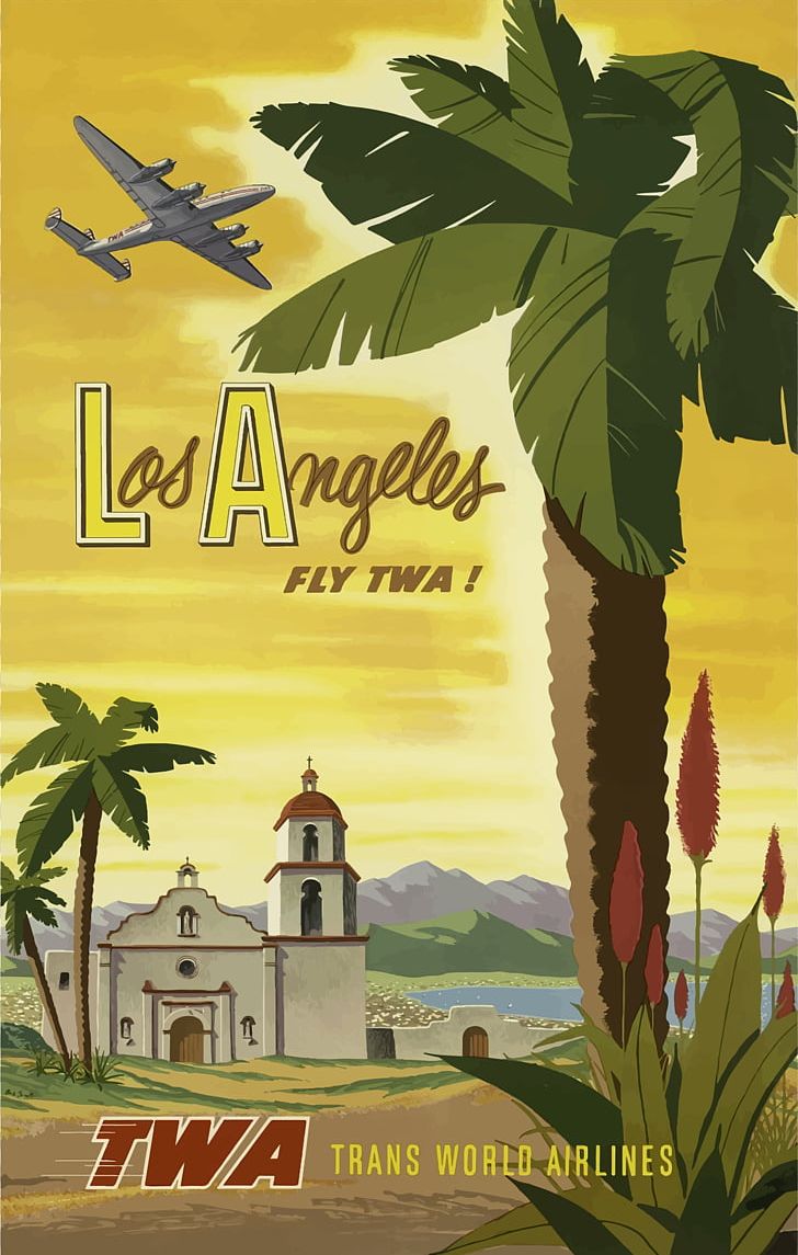 Los Angeles Poster Vintage Clothing Printmaking Trans World Airlines PNG, Clipart, Advertising, Airline, Allposterscom, Arecales, Art Free PNG Download