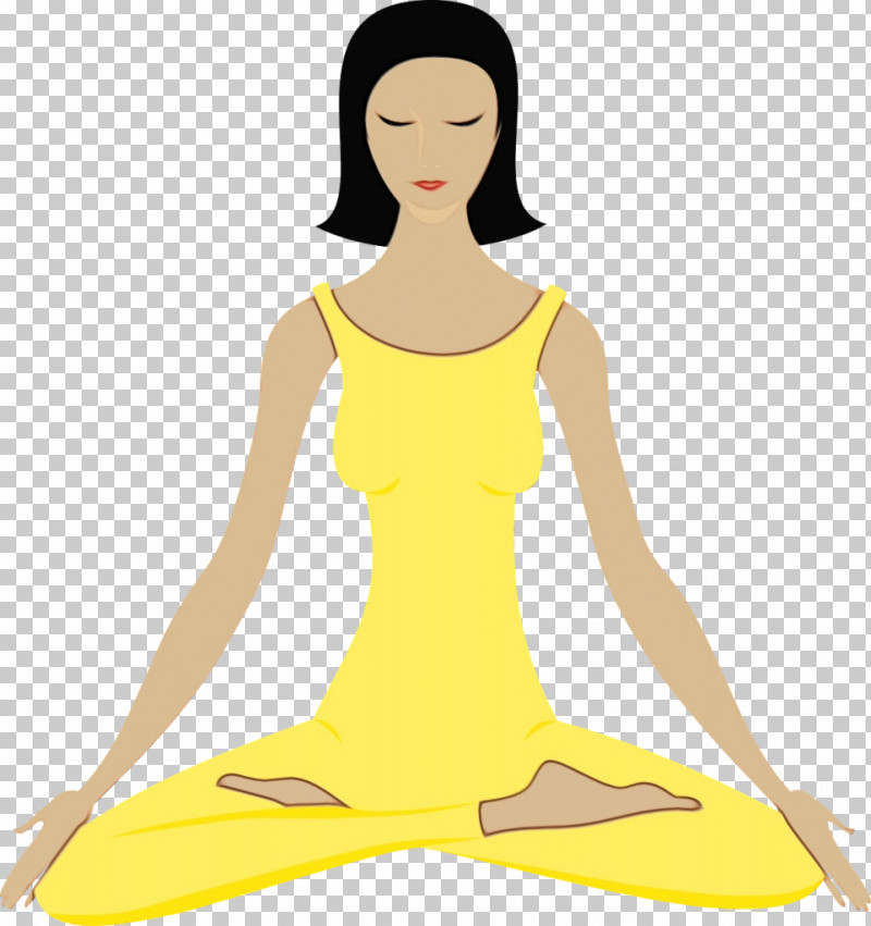 Yellow Meditation Physical Fitness Yoga Balance PNG, Clipart, Balance, Leg, Meditation, Neck, Paint Free PNG Download