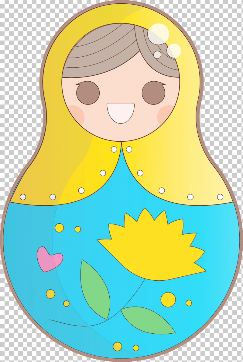 Cartoon Yellow Line Area Infant PNG, Clipart, Area, Cartoon, Colorful Russian Doll, Infant, Line Free PNG Download