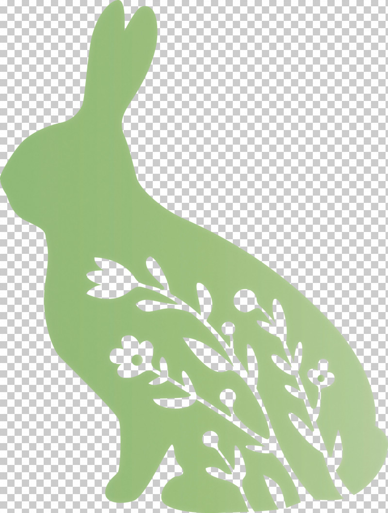 Floral Bunny Floral Rabbit Easter Day PNG, Clipart, Easter Day, Floral Bunny, Floral Rabbit, Green, Hare Free PNG Download