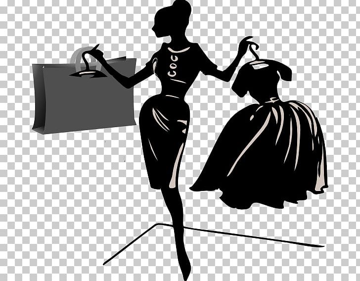 Shopping Woman Stock Photography PNG, Clipart, Bag, Black, Black And White, Free Content, Human Behavior Free PNG Download