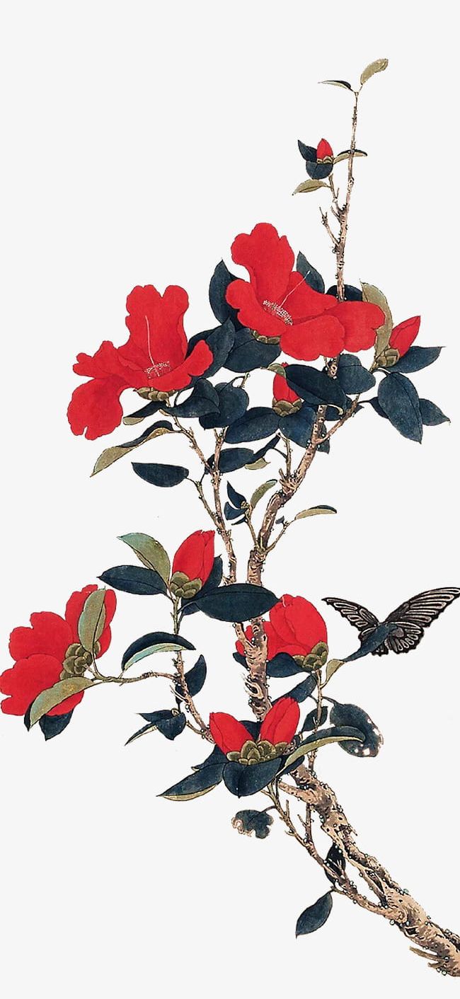 Chinese Painting Tricks Bright Red Camellia PNG, Clipart, Bright, Bright Clipart, Brushwork, Camellia, Camellia Clipart Free PNG Download