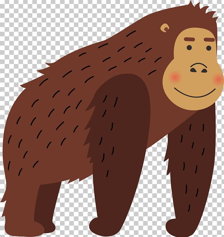 Gorilla Orangutan Illustration PNG, Clipart, Animals, Ape, Brown, Brown Background, Carnivoran Free PNG Download