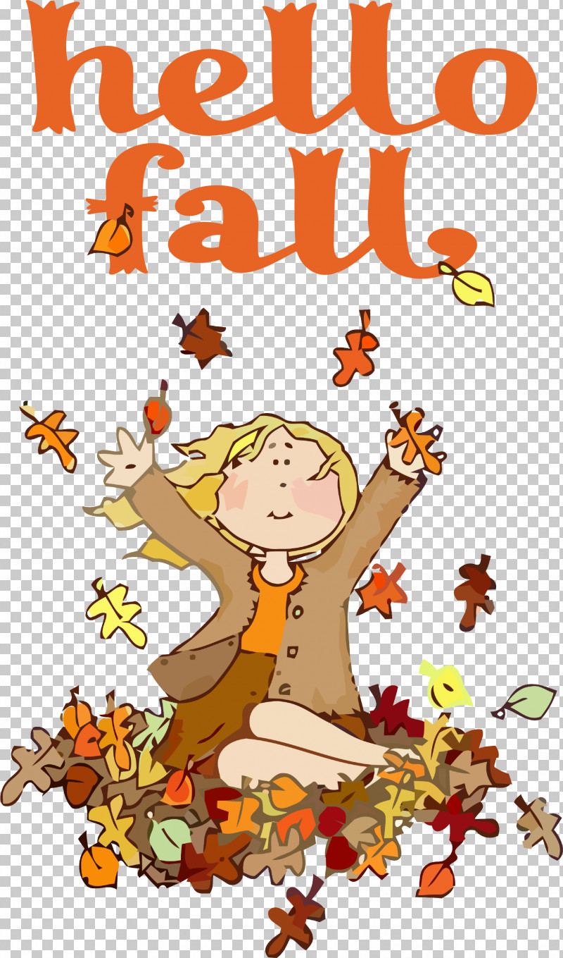 Hello Fall Fall Autumn PNG, Clipart, Autumn, Autumn Leaf Color, Cartoon, Drawing, Fall Free PNG Download