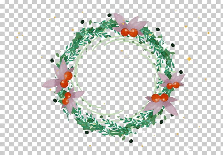 Wreath Christmas Garland Watercolor Painting PNG, Clipart, Border Frame, Christmas, Circle, Floral, Flower Free PNG Download
