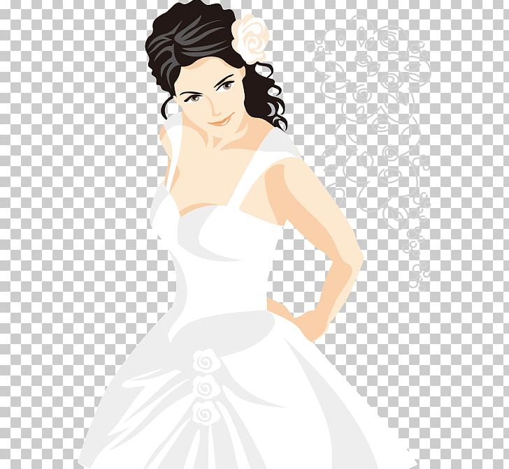 Bride Contemporary Western Wedding Dress White PNG, Clipart, Arm, Black Hair, Fashion Design, Fashion Illustration, Geometric Pattern Free PNG Download