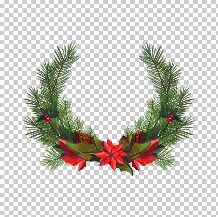 Christmas Wreath Santa Claus Euclidean PNG, Clipart, Branch, Christmas, Christmas Decoration, Christmas Frame, Christmas Lights Free PNG Download