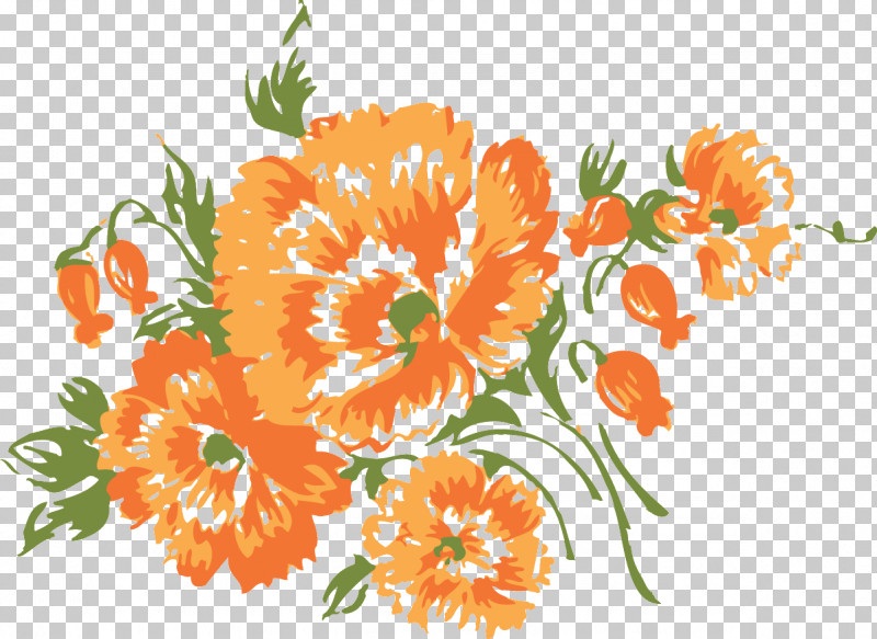 Floral Design PNG, Clipart, Cut Flowers, Drawing Flower, English Marigold, Floral Design, Floral Drawing Free PNG Download