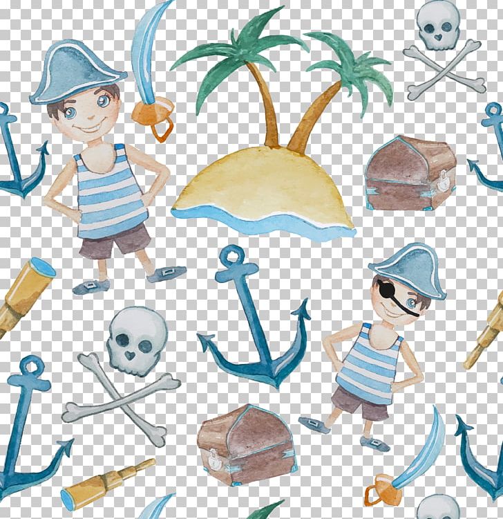 Piracy Watercolor Painting Illustration PNG, Clipart, Area, Art, Artwork, Background, Background Vector Free PNG Download