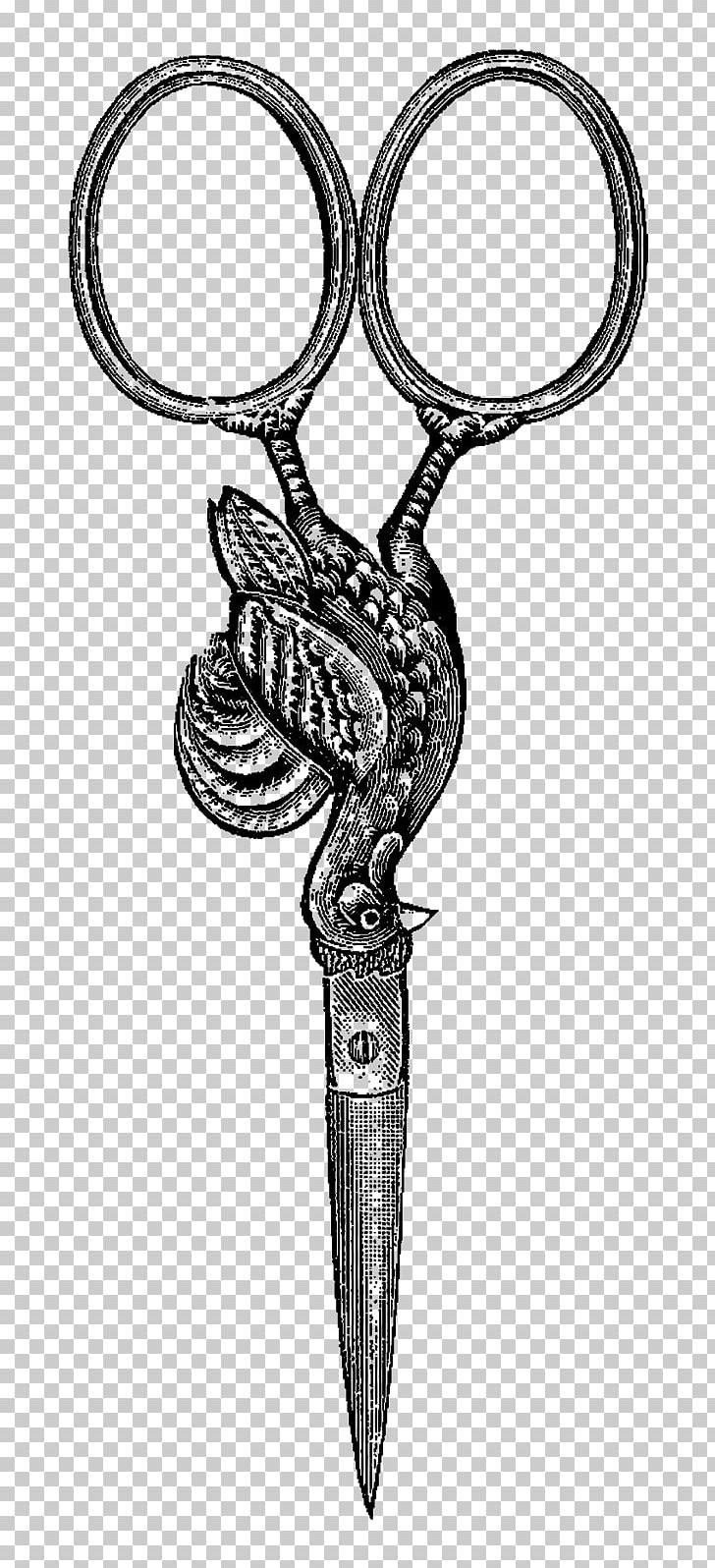 Scissors Illustration Drawing Sewing Design PNG, Clipart, Black, Black And White, Body Jewelry, Digital Illustration, Drawing Free PNG Download