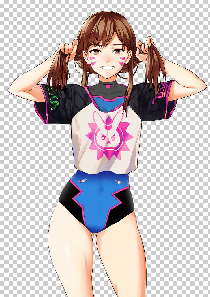 Overwatch D.Va Video Game Xbox One Desktop PNG, Clipart, Active Undergarment, Anime, Brown Hair, Cheerleading Uniform, Clothing Free PNG Download