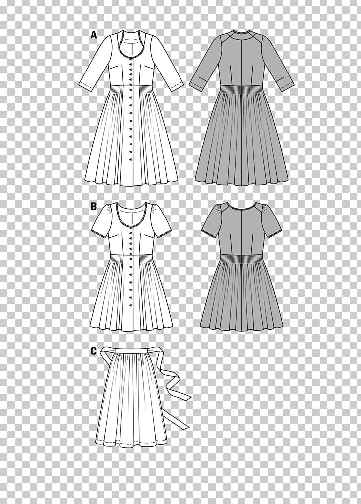 Burda Style Dress Gown Sewing Pattern PNG, Clipart, Abdomen, Apron, Black And White, Burda Style, Clothes Hanger Free PNG Download