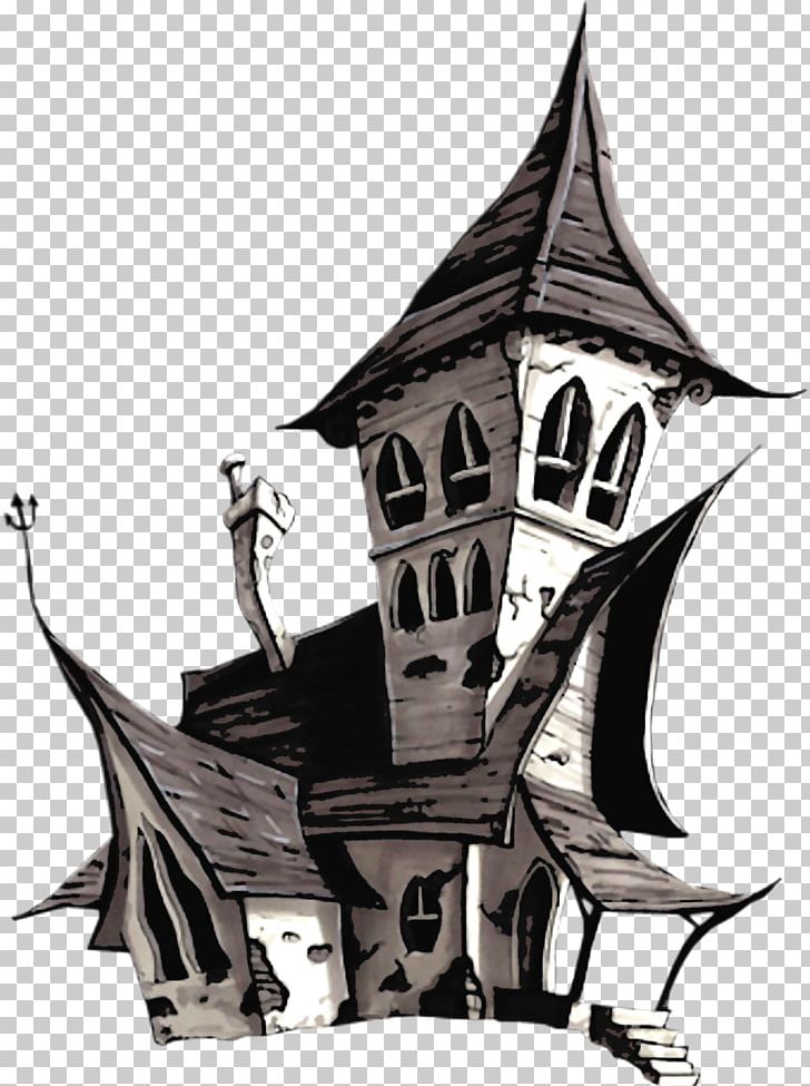 Halloween Haunted House PNG, Clipart, Animation, Art, Black And White, Caravel, Fictional Character Free PNG Download