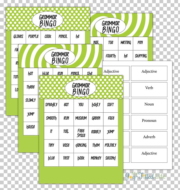 Grammar Bingo Card Game Part Of Speech PNG, Clipart, Adjective, Adverb, Area, Bingo, Bingo Card Free PNG Download