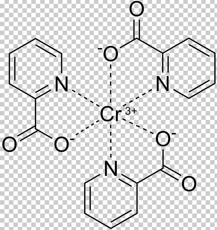 Chromium(III) Picolinate Diabetes Mellitus Type 2 Dietary Supplement Chemical Compound Weight Loss PNG, Clipart, Angle, Area, Black And White, Chemical Compound, Chemical Structure Free PNG Download