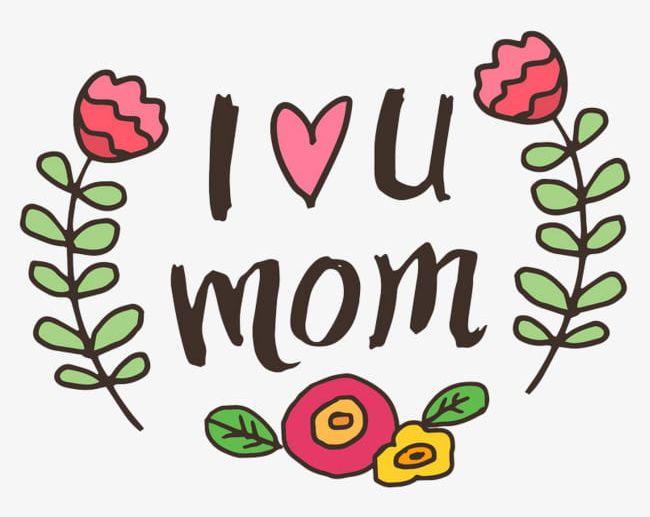I Love You Mom PNG, Clipart, Characters, Element, English, English Characters, Flowers Free PNG Download