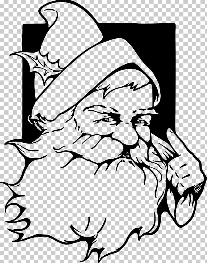Santa Claus Christmas Vintage Clothing PNG, Clipart, Art, Artwork, Black, Black And White, Christmas Free PNG Download