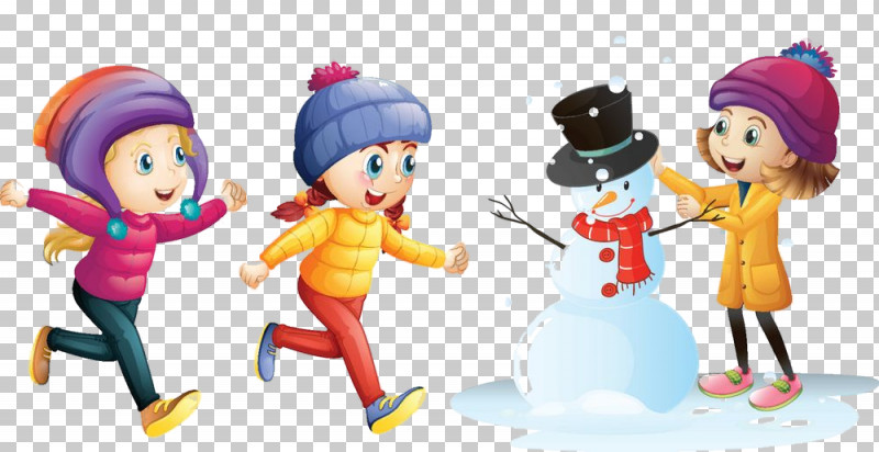 kids playing in snow animated
