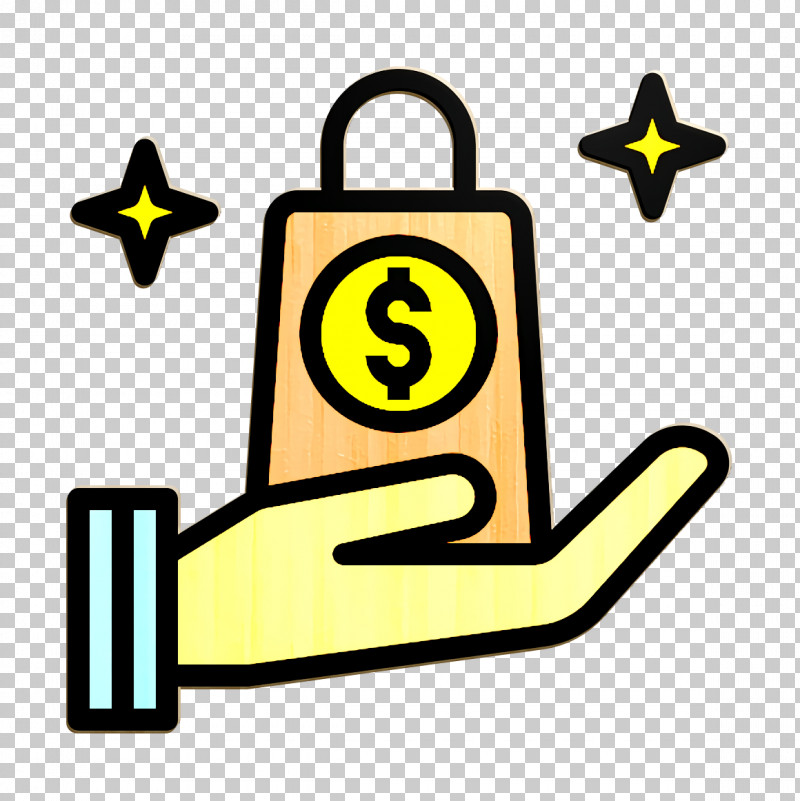 Hand Icon Shopping Bag Icon Shopping Icon PNG, Clipart, Hand Icon, Shopping Bag Icon, Shopping Icon, Symbol, Yellow Free PNG Download