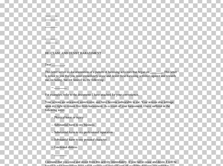 Cease And Desist Letter Harassment Example from cdn.imgbin.com