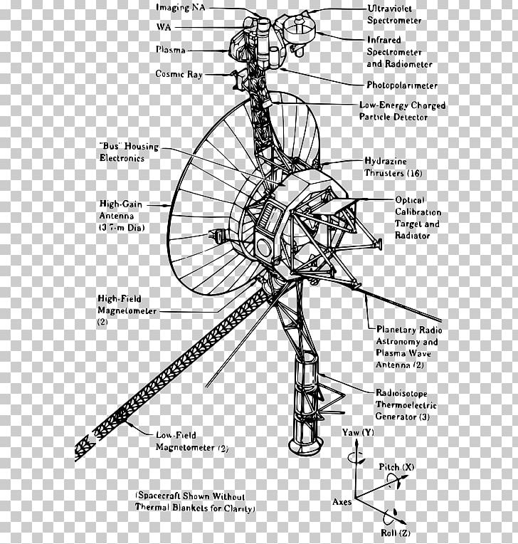 Voyager Program Voyager 1 Voyager 2 Space Probe Diagram PNG, Clipart, Angle, Artwork, Black And White, Circuit Diagram, Diagram Free PNG Download