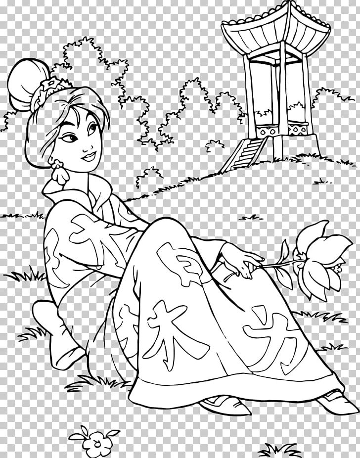 Coloring Book Princess Character Line Art PNG, Clipart, Angle, Arm, Art, Black And White, Cartoon Free PNG Download