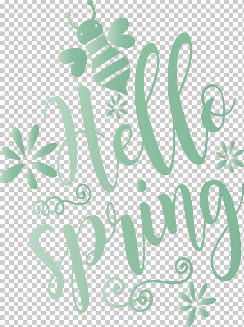 Hello Spring Spring PNG, Clipart, Calligraphy, Green, Hello Spring, Logo, Plant Free PNG Download