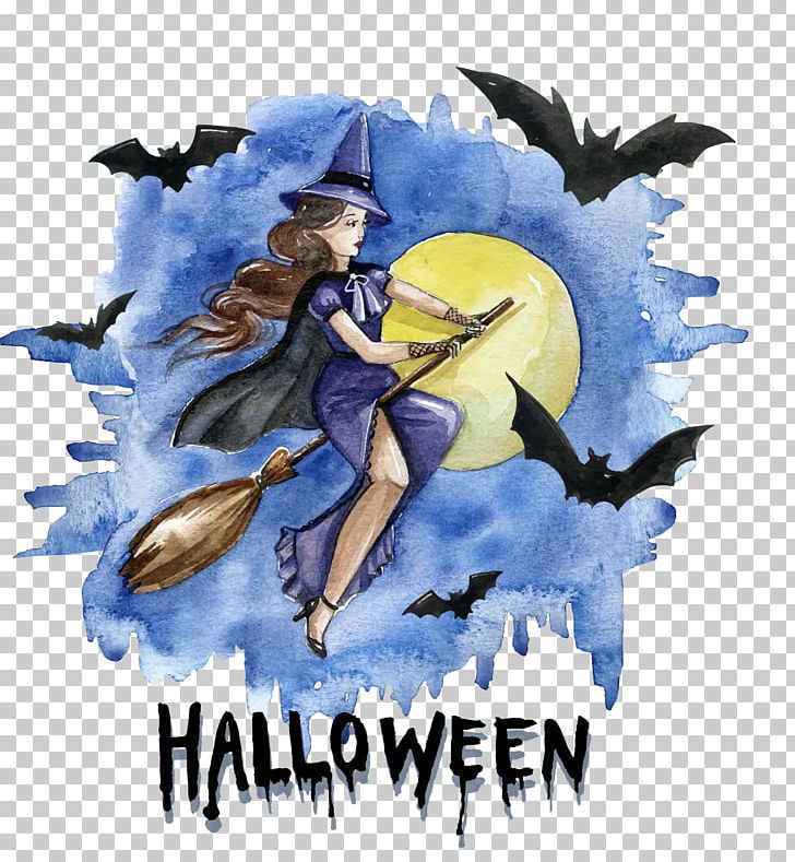 Halloween Watercolor Painting Boszorkxe1ny Witchcraft PNG, Clipart, Art, Bat, Boszorkxe1ny, Computer Wallpaper, Draw Free PNG Download