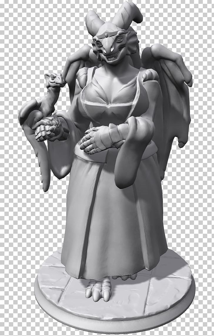 Dungeons & Dragons Statue Figurine Miniature Wargaming Miniature Figure PNG, Clipart, Artwork, Black And White, Character, Classical Sculpture, Dragonborn Free PNG Download