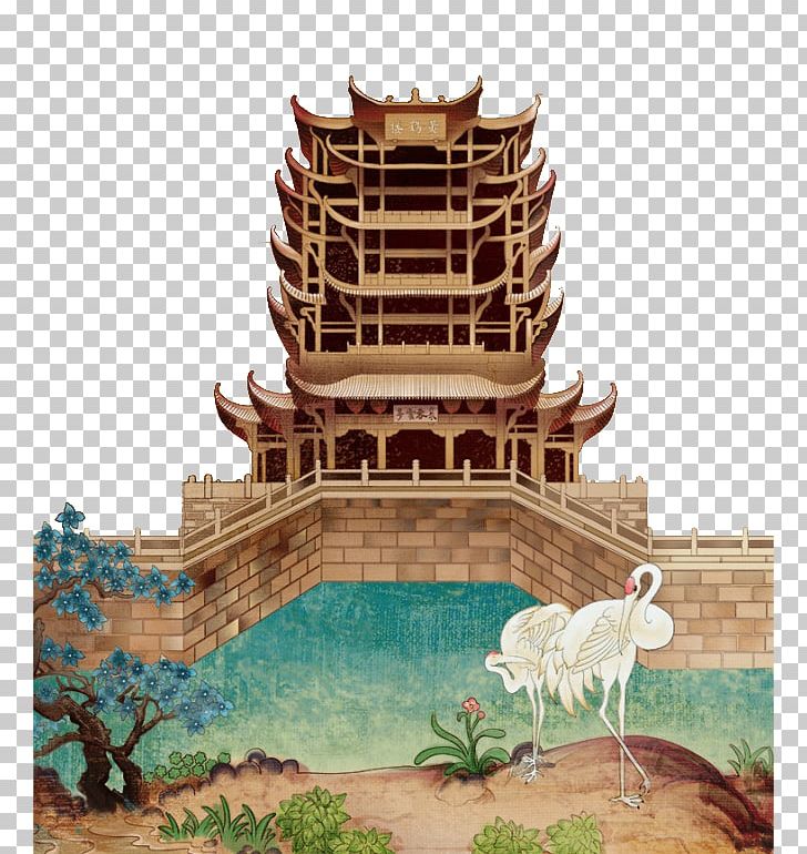 Yellow Crane Tower Building Watercolor Painting Architecture PNG, Clipart, Architectural Engineering, Building, Chinese Architecture, Crane, Pagoda Free PNG Download