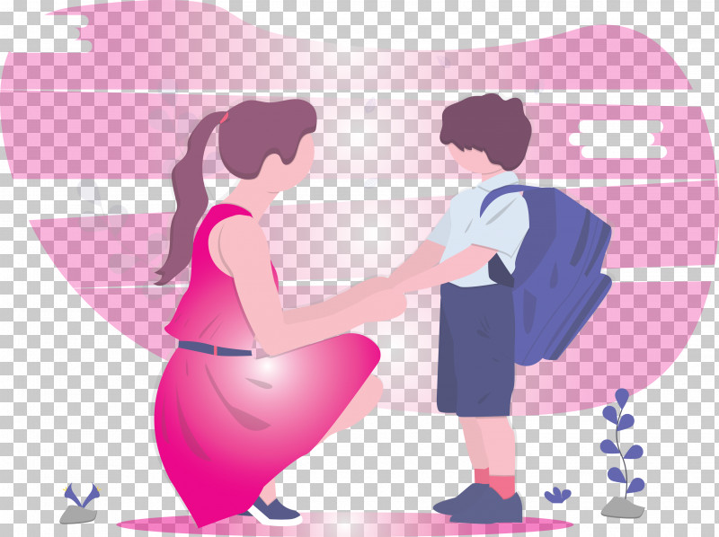 Back To School Mother Boy PNG, Clipart, Back To School, Boy, Cartoon, Gesture, Love Free PNG Download