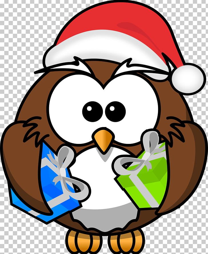 Owl Santa Claus Christmas Cartoon PNG, Clipart, Animals, Animation, Artwork, Beak, Bird Free PNG Download